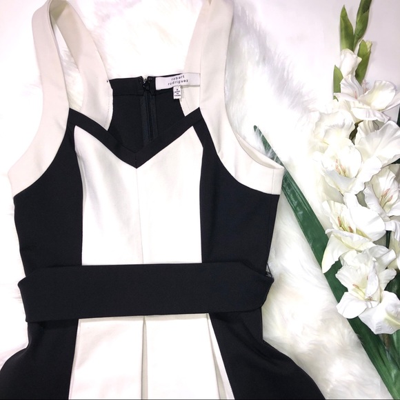 Robert Rodriguez Black White A-Line Dress Designer - Picture 2 of 8